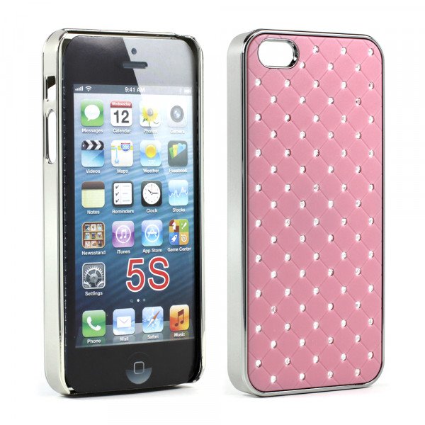 Wholesale iPhone 5 5S Star Diamond Chrome Case (Light Pink)
